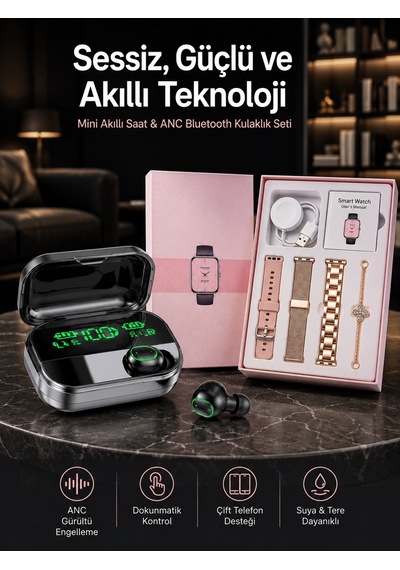Mey İthalat Yeni Nesil Kaliteli Akıllı Saat Ve Kablosuz Bluetooth Kulaklık Yüksek Ses Kaliteli Yeni Nesil