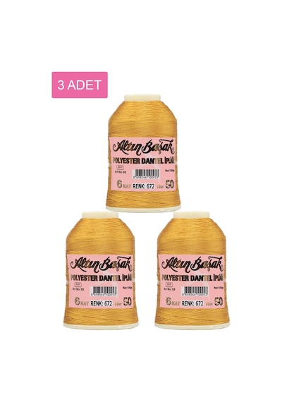 3 Adet Altınbaşak Oya Ve Dantel İpi 20 Gr - Royaleks - No: 672
