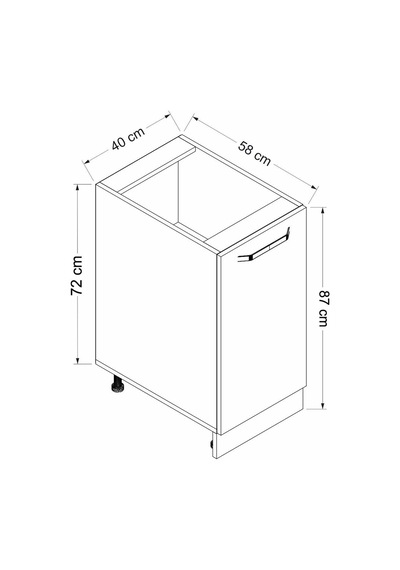 Minar Mutfak Modül Alt 1k1r 40cm Dolap Byz Mebran C Byz