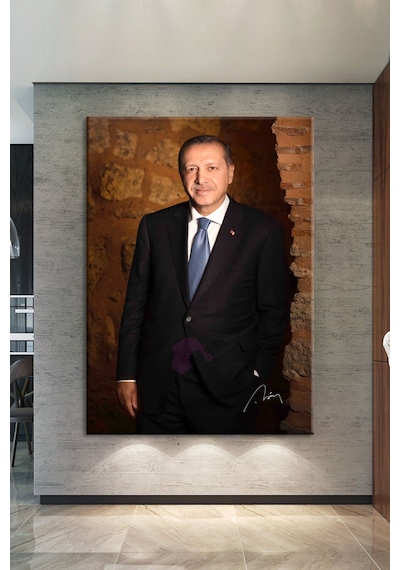 Recep Tayyip Erdoğan Başkan Erdoğan RTE Kanvas Tablo (7 Farklı Ölçü) 50 x 70