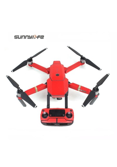 DJI Mavic Pro Platinum için Kırmızı Karbon Grafik Su Geçirmez Pvc