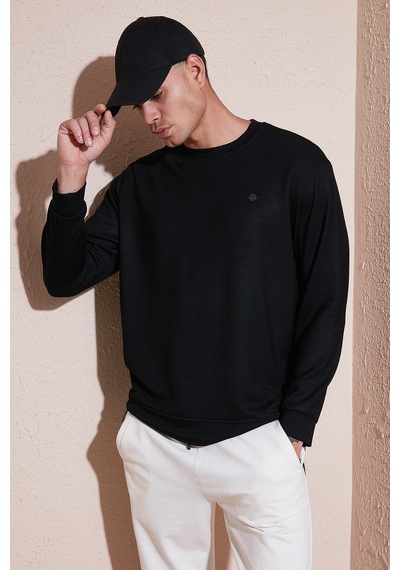 Buratti Regular Fit Bisiklet Yaka Uzun Kollu Erkek Sweat 5901066 Siyah