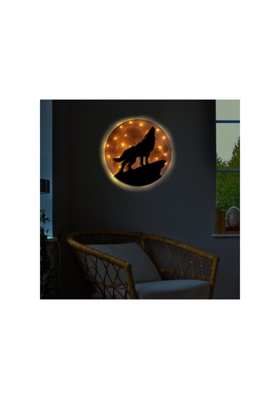 Kişiselleştirilebilir Led Işıklı Epoksi Cam Katmanlı Tablo Hardy Kurt Dolunay Sarı - 738221294 Sarı