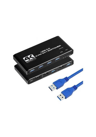 Gplus 4KVM421 KVM Switch 2x1 HDMI 4K USB 3.0 HDCP 2.3 HDR10 EDID