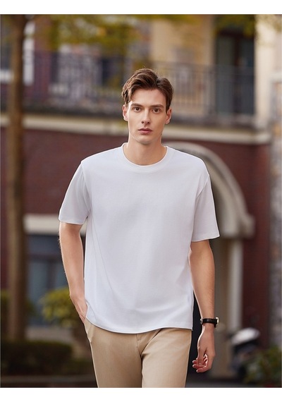 New Performance Premium Basic T-shirt %61,7 Pamuk %34,7 Polyester %3,6 Dut İpeği Beyaz
