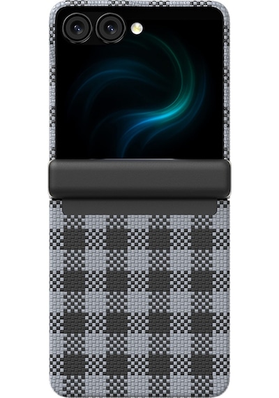 Galaxy Z Flip 7 Uyumlu Kılıf M-safe Özellikli Ekose Benks Armorair Armorvichy Kevlar Kapak Siyah