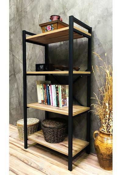Demo Tanraf Mira 4 Raflı Kitaplık Dekoratif Raf 120X60 Cm. Ebat