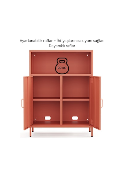 Pera Metal Dolap 2 Kapılı, Açık Raflı 80,50 X 40 X 109,50 Cm - 9 Renk Seçeneği Bulunmaktadır Ral 3022 Somon Pera Metal Dolap 2 Kapılı, Açık Raflı 80,50 X 40 X 109,50 Cm - 9 Renk Seçeneği Bulunmaktadır Ral 3022 Somon