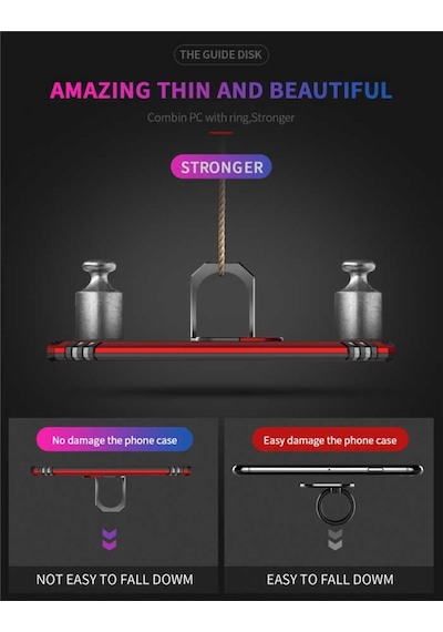 Samsung Galaxy Uyumlu Note 10 Kılıf Sert Silikon Yüzüklü Stand Özellikli Kapak