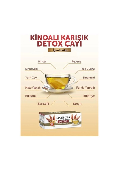 Mahbuba Kinoalı Karışık  Diyet Glutensiz Form Bitki Çayı 1 Aylık - 30 Kullanım Net 60gr