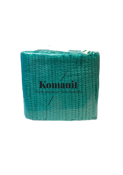 Komanit Tekstil Tek Kullanımlık Yeşil Akordeon Bone 50 x 45 CM 100'lü