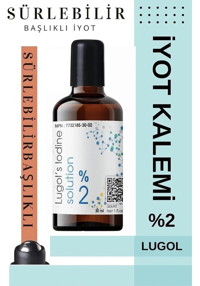İyot Kafesi Lügol Yüzde İki 30 Ml Sürülebilir Roll-on Başlıklı Cam Şişe