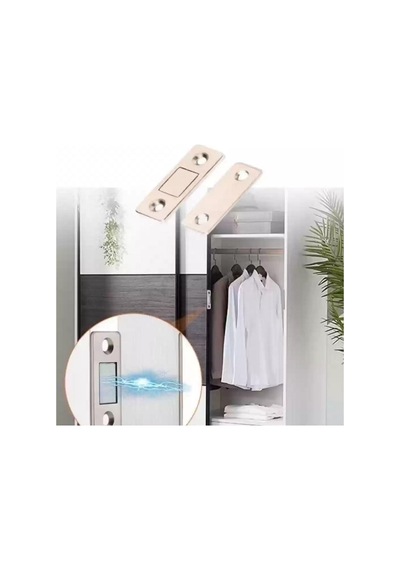 Zhltools 2 Çift Çok Amaçlı Kapı Kapak Dolap Çekmece Mobilya Durdurucu Kapatıcı Mıknatıslar Gümüş