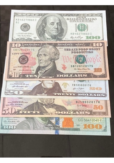 Aykar 500 Adet Karma Dolar Geçersiz Düğün Film Dizi Paraları