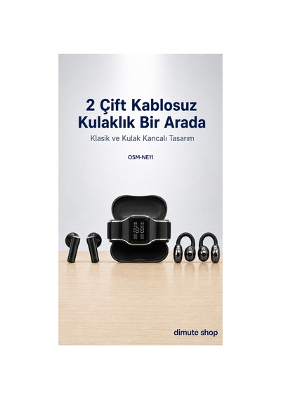 Osm-ne11 2 Çift Kablosuz Bluetooth 5.4 Kulaklık Klasik Ve Kulak Kancalı Siyah - 904091696