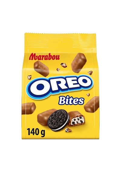 Oreo Bites - Vanilin Aromalı Dolgulu Kakaolu Bisküvi Parçacıklı Sütlü Çikolatalı Bar 140 Gr 2 Adet
