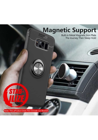 Samsung Uyumlu Galaxy S8 Plus Kılıf Yüzüklü Magnetli Ravel Case