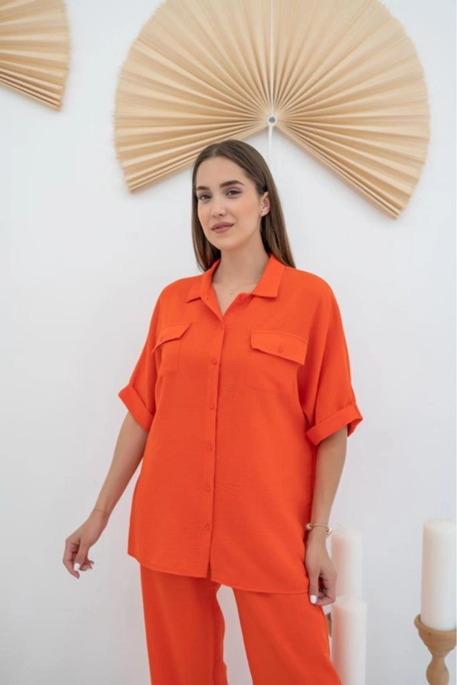 Infivento Oranj Gömlek Ve Pantolon Takım