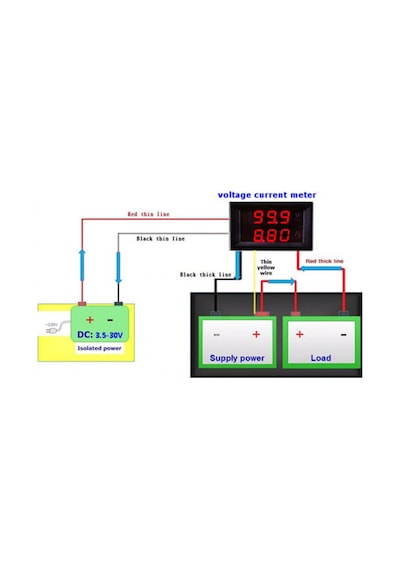 Panel Voltmetre Ampermetre 0-100 Volt 0-10 Amper Ölçümü