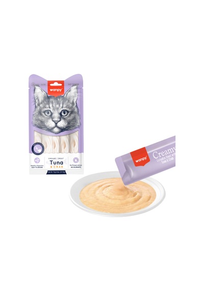 Wanpy Ton Balıklı-yengeçli Kedi Krema Ödül 5x14 Gr