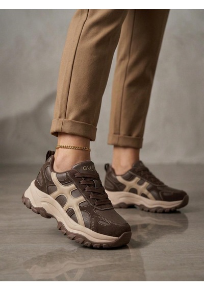 Guja 26k374-1 Kadın Bağcıklı İçi Polarlı Kalın Taban Günlük Sneaker Kahve
