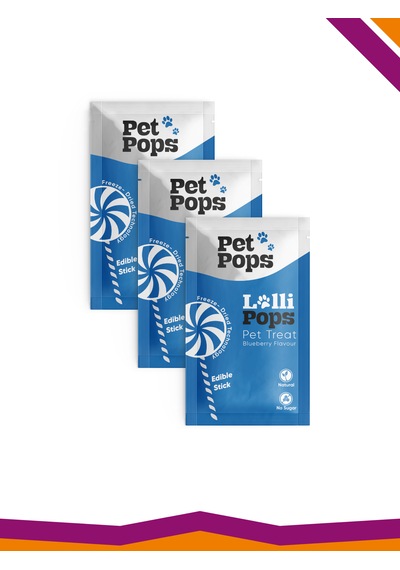 Lollipops Tavuk Ciğeri Yabanmersini 3'lü Kedi Köpek Ödül Lolipopu