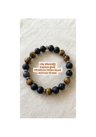 Leyan Doğaltaş 10 Mm Kaplan Gözü, Hematit, Oniks, Obsidyen Ve Siyah Mercan Doğal Taş Bileklik El Yapımı Esnek Tasarım Krem Krem Leyan Doğaltaş 10 Mm Kaplan Gözü, Hematit, Oniks, Obsidyen Ve Siyah Mercan Doğal Taş Bileklik El Yapımı Esnek Tasarım Krem Krem