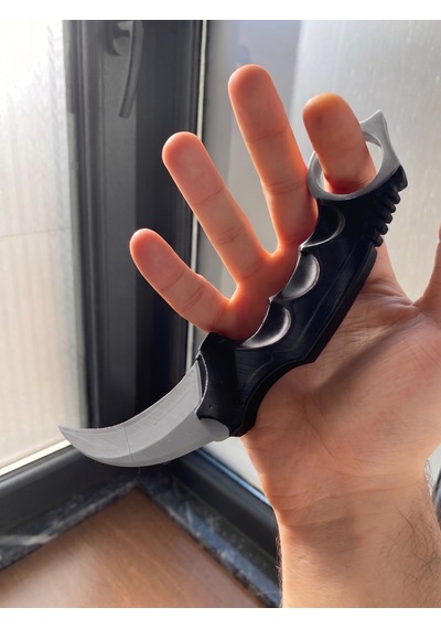 Riva Self 3d Baskı Farklı Renkler Taktiksel Parmak Halkalı Hobi Ve Dekoratif Maket - 16 Cm Gri - Siyah