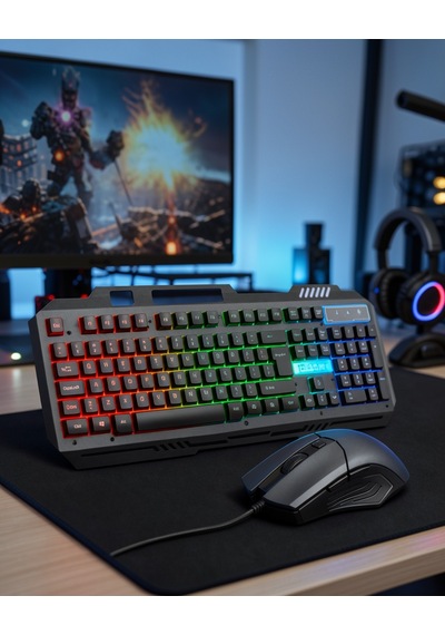 Işıklı Mekanik Gaming Klavye Ve Fare Seti Uczzzpg8018klavyeeeee1-1