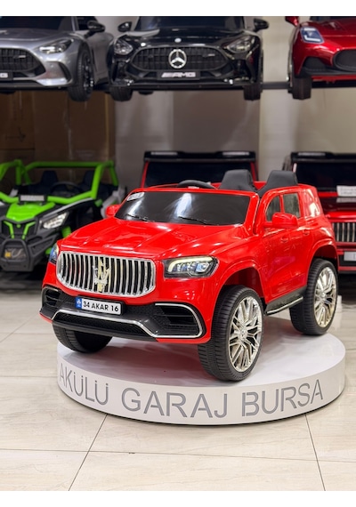 Maserati Akülü Araba 0-6 Yaş Özel Plaka Hediye Kırmızı