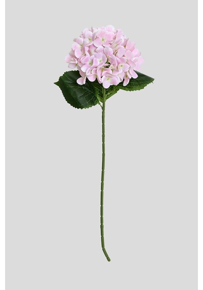 Toz Pembe Yapay Çiçeği Ortanca Tek Dal Premium Canlı Islak Dokulu 68 Cm