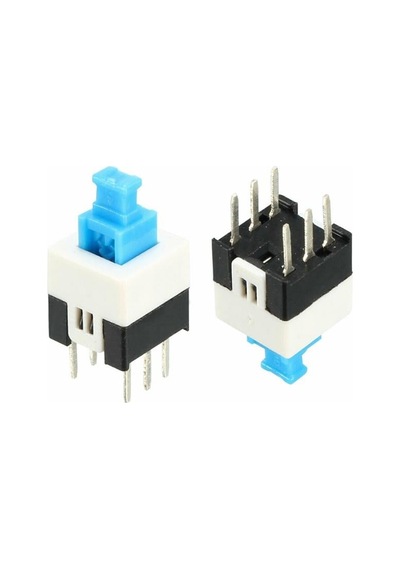 Tactile Push Button On - Off Anahtarlı Switch 7x7 Mm 6 Bacaklı Kilitli