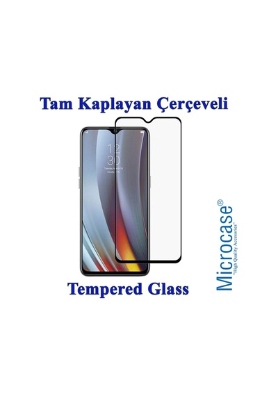 Realme 3 Pro Tam Kaplayan Çerçeveli Tempered Cam - Siyah