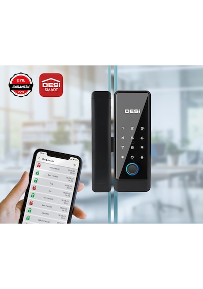 Desi Quic Q006 Cam Kapılar İçin Akıllı Kilit Parmak İzi - Keypad - Kart