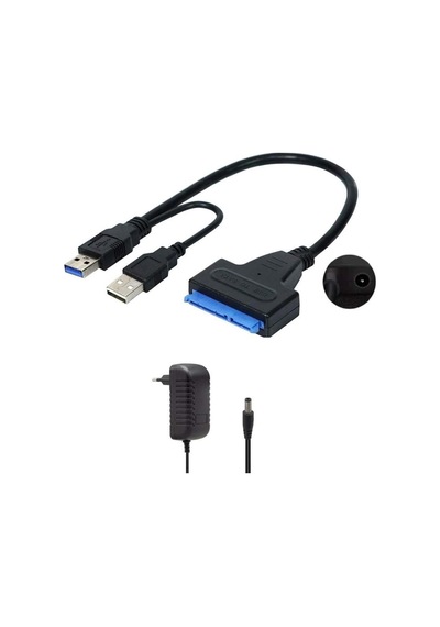 Usb 3.0 To Sata Dönüştürücü Kablo - 2.5 İnç Ssd/hdd Adaptörü - Çift Usb Girişli Hızlı Veri Aktarımı