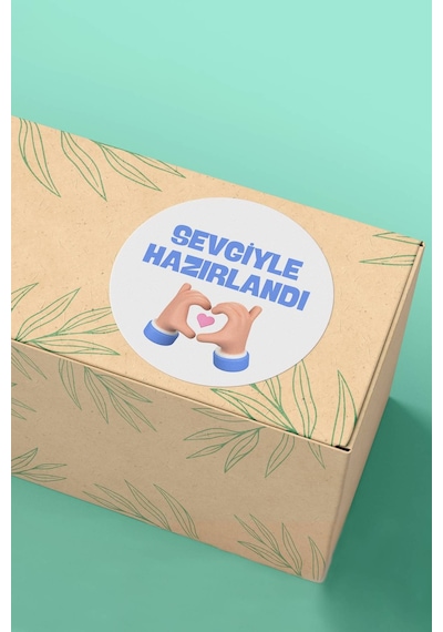 Sevgiyle Hazırlandı Kalp Eller Sticker 3x3cm St2270 Çok Renkli