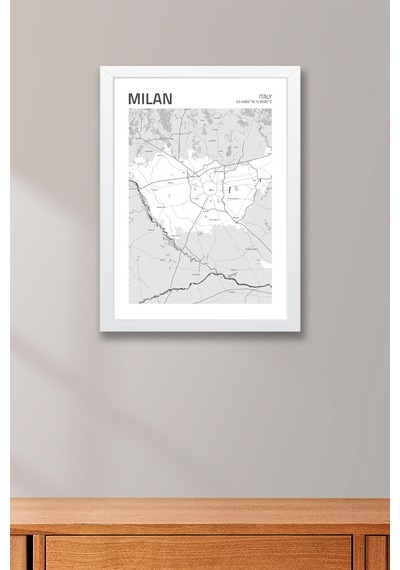 Milano İtalya Milan - Italy Haritası Çerçeveli Tablo Lüks Salon Duvar Dekorasyonu Hediyelik Tablo Beyaz Milano İtalya Milan - Italy Haritası Çerçeveli Tablo Lüks Salon Duvar Dekorasyonu Hediyelik Tablo Beyaz
