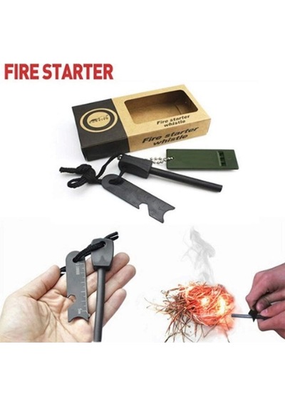 Survive Magnezyum Çubuğu Ateş Başlatıcı Çakmak Taşı Renkli Çok Renkli