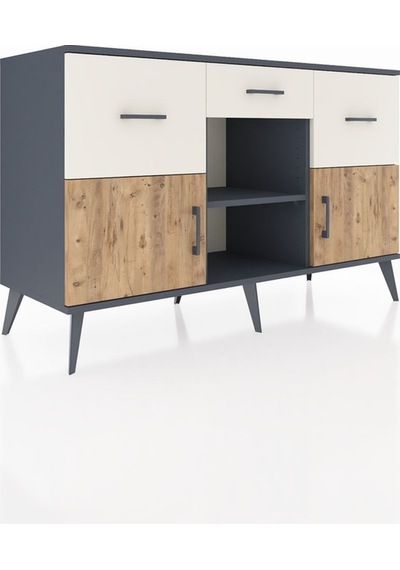 Hyperion Konsol Tek Raflı 3 Çekmeceli 3 Kapaklı 132x44x83 Antrasit-çam/aytaşı Çam/aytaşı Hyperion Konsol Tek Raflı 3 Çekmeceli 3 Kapaklı 132x44x83 Antrasit-çam/aytaşı Çam/aytaşı