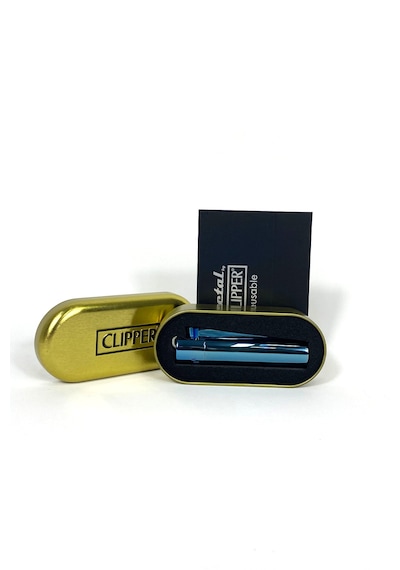 Clipper Metal Çakmak Mavi Renk Özel İsim Yazdırılır