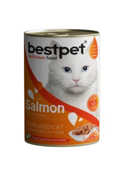 Bestpet Somonlu Kısırlaştırılmış Yetişkin Konserve Kedi Maması 400 Gr