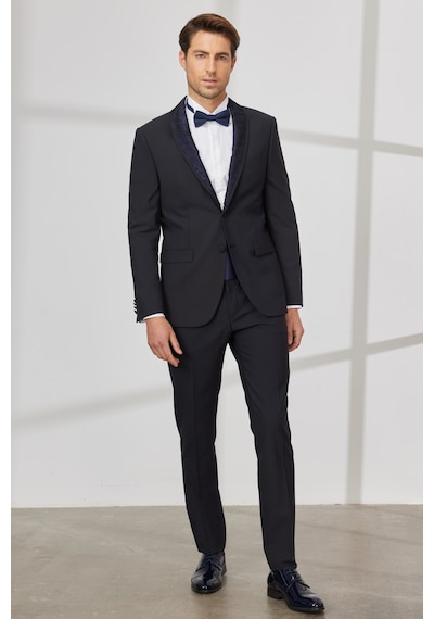AC&Co / Altınyıldız Classics Erkek Lacivert Slim Fit Dar Kesim Çıkma Şal Yaka Yünlü Smokin Takım Lacivert AC&Co / Altınyıldız Classics Erkek Lacivert Slim Fit Dar Kesim Çıkma Şal Yaka Yünlü Smokin Takım Lacivert
