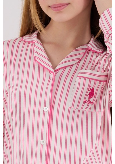Kız Garson Gömlek Pijama Takımı - Açık Fuşya Açık Fuşya Kız Garson Gömlek Pijama Takımı - Açık Fuşya Açık Fuşya