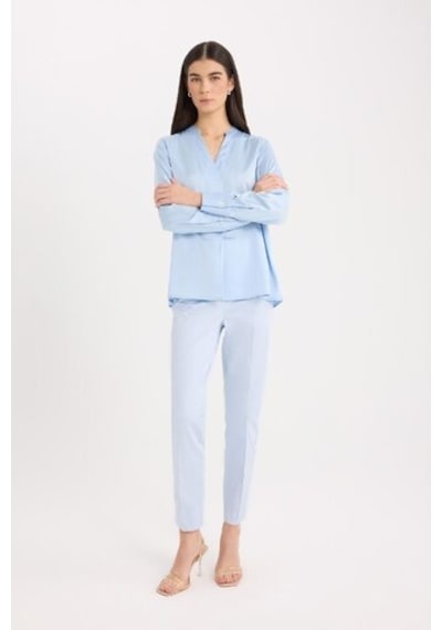 DeFacto Sigaret Saten Kumaş Pantolon Normal Bel Basic Düz Beli Lastikli Düz Paça J8743AZ25SMPR307