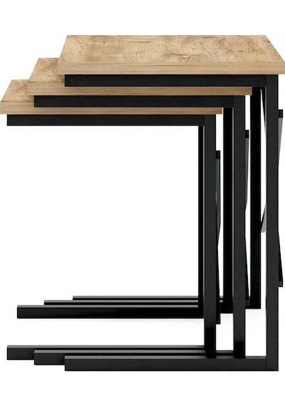 Ceramical ZG1 Zigon Sehpa 3'lü Atlantik Çam