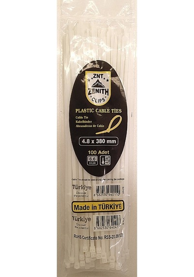 Zenıth Kablo Kelepçesi 4,8x380 1 Paket 100 Adet