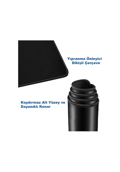 Lexroo Oyuncu Mouse Pad, Fare Altlığı, Kenar Dikişli, Kaymaz Taban, Ofis Tipi, Pürüzsüz Yüzey Standart