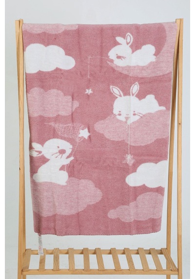 Yumuşak Bebek Çocuk Battaniyesi Mevsimlik 90x100 Cm Pembe
