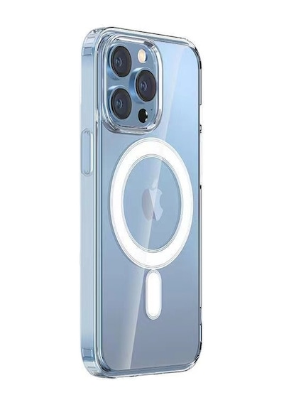 Kilifone - Apple Uyumlu iPhone 14 Pro Max - Kılıf Magsafe Şarj Özellikli Şeffaf Sert Pc Embos Kapak - Şeffaf