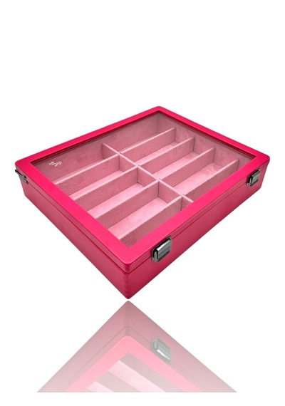 Diji 10'lu Gözlük Kutusu Gözlük Çantası Pembe İçi Pembe